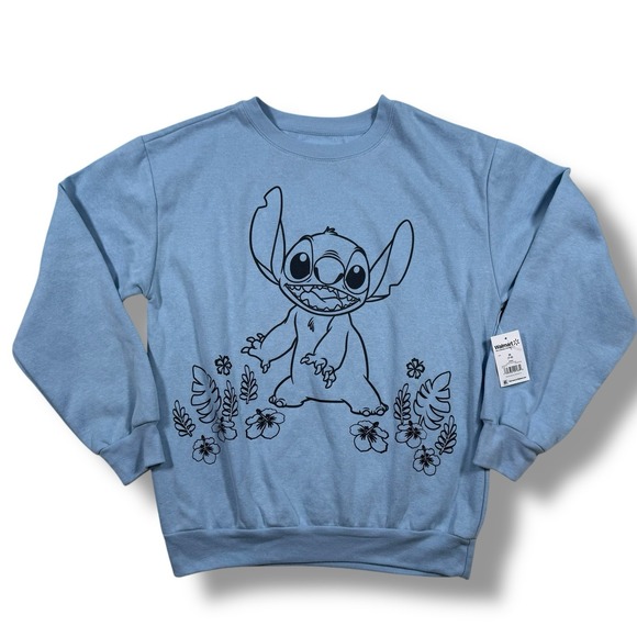 Disney Lilo And Stitch Womens Size Medium Stich Sweatshirt Crew-neck Blue - Picture 1 of 6